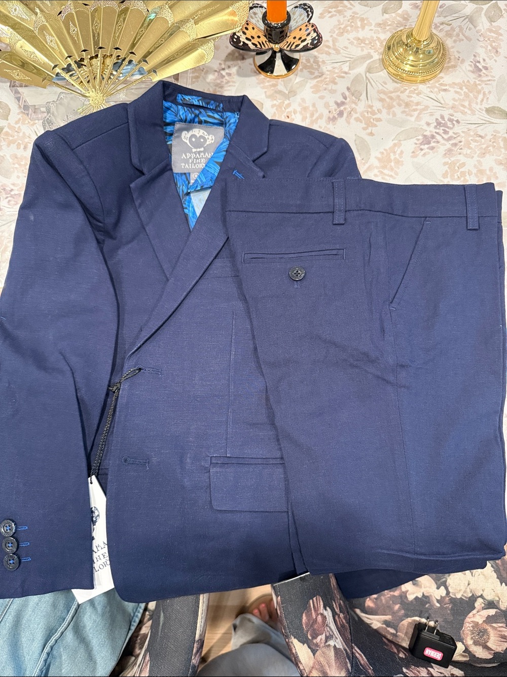 Appaman Boys Navy Blue Two-Piece Suit Jacket and Pants
